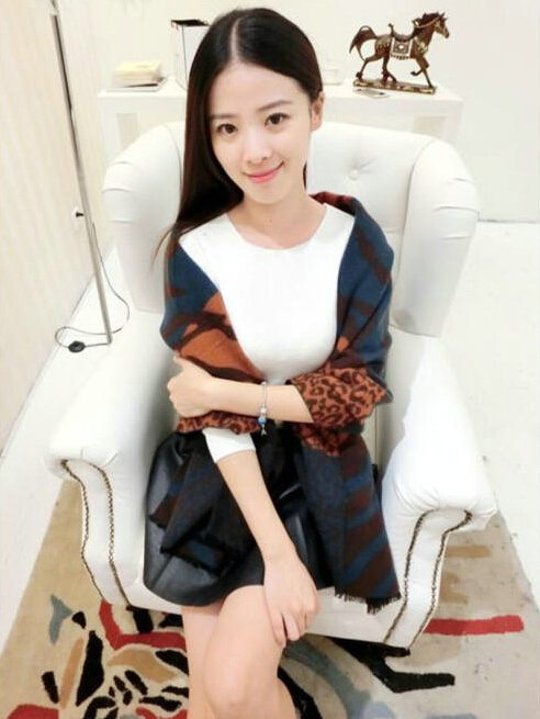 Funky Zebra Print Scarves Wrap Women Winter Warm Cashmere 200*63CM - Blue