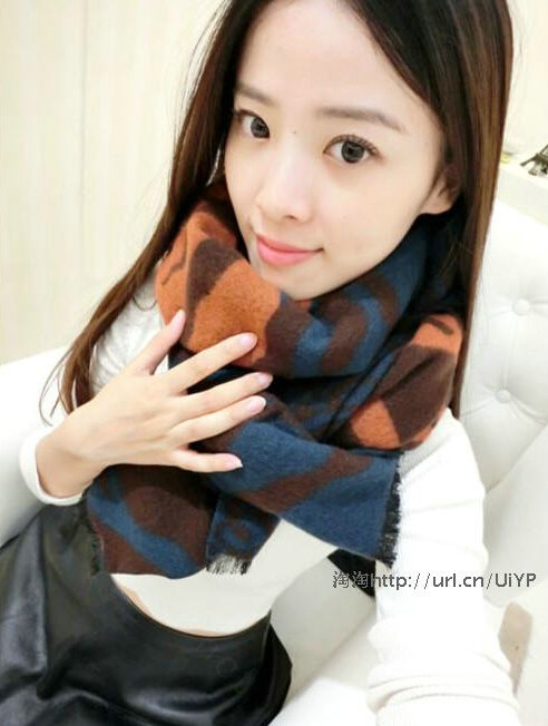 Funky Zebra Print Scarves Wrap Women Winter Warm Cashmere 200*63CM - Blue