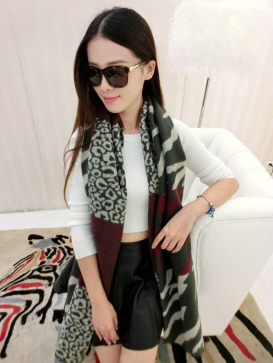 Funky Zebra Print Scarves Wrap Women Winter Warm Cashmere 200*63CM - Grey