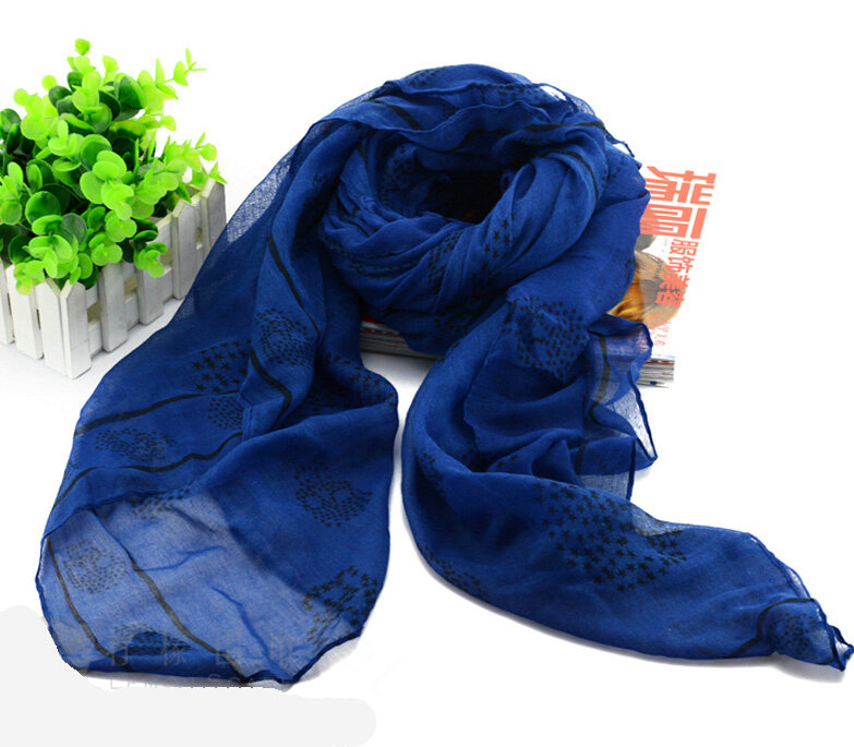 Lovely Skull Women Scarf Shawls Winter Warm Polyester Scarves 170*90CM - Blue