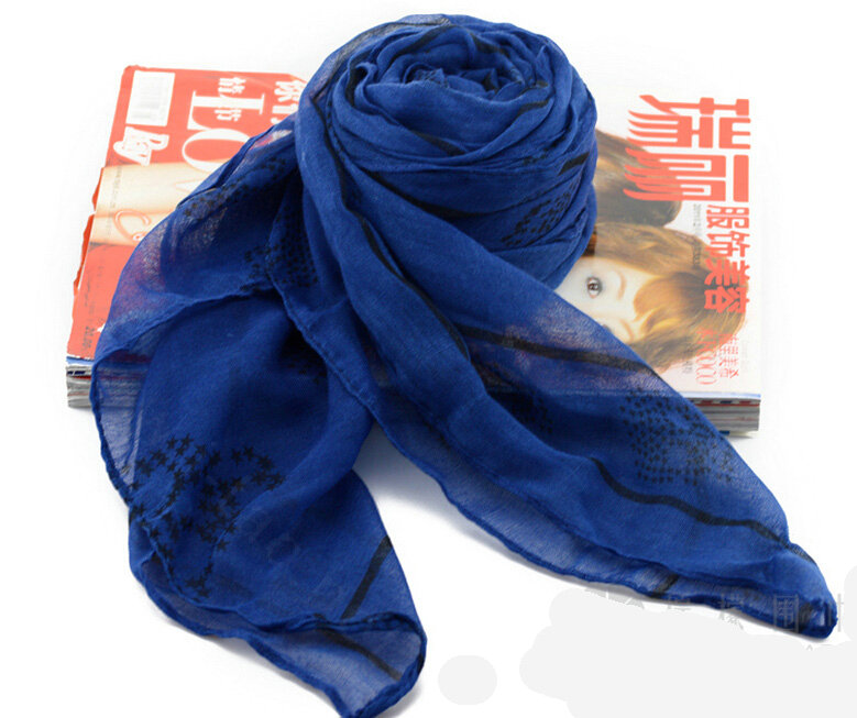 Lovely Skull Women Scarf Shawls Winter Warm Polyester Scarves 170*90CM - Blue