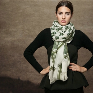 Nice Skull Scarf Shawls Women Winter Warm Wool Panties 175*70CM - Green