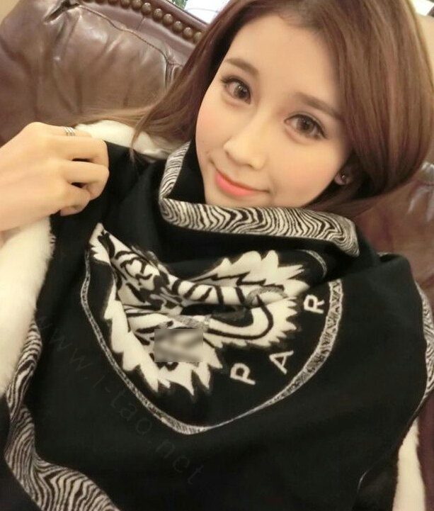 Nice Zebra Print Scarves Wrap Women Winter Warm Cashmere 195*60CM - Black