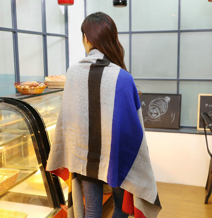 Popular Fringe Scarves Wraps Women Winter Warm Wool Panties 180*70CM - Colorful