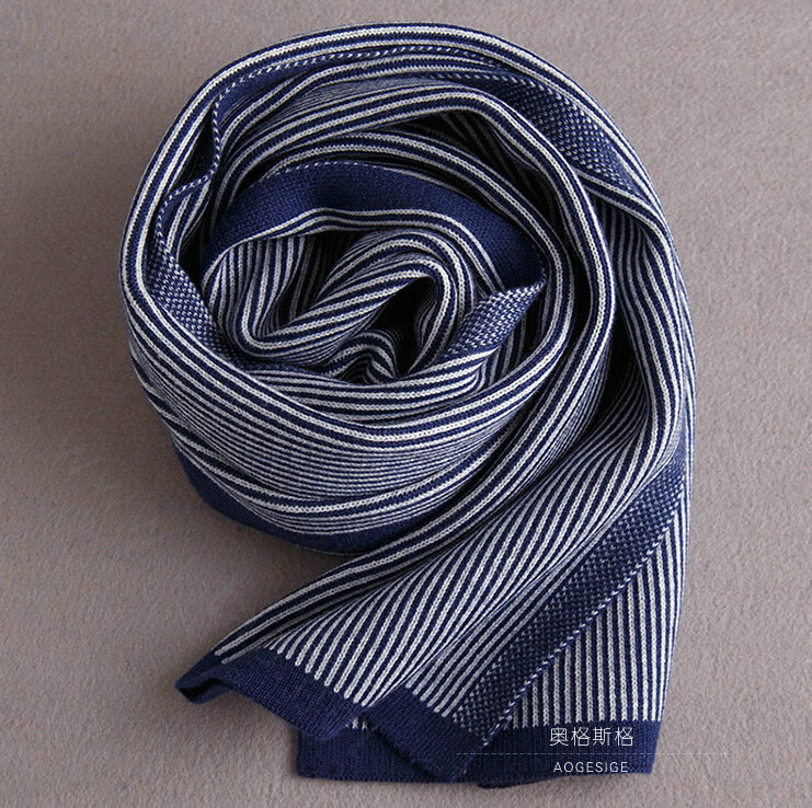 Popular Fringe Scarves Wraps Women Winter Warm Wool Panties 195*30CM - Blue