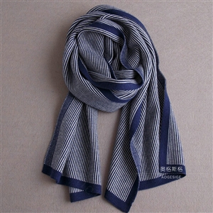 Popular Fringe Scarves Wraps Women Winter Warm Wool Panties 195*30CM - Blue