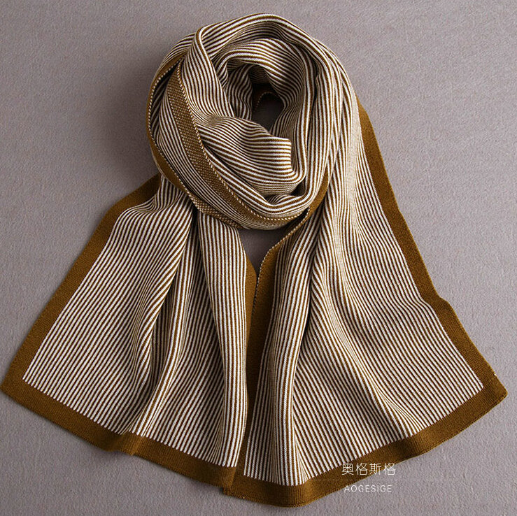 Popular Fringe Scarves Wraps Women Winter Warm Wool Panties 195*30CM - Brown