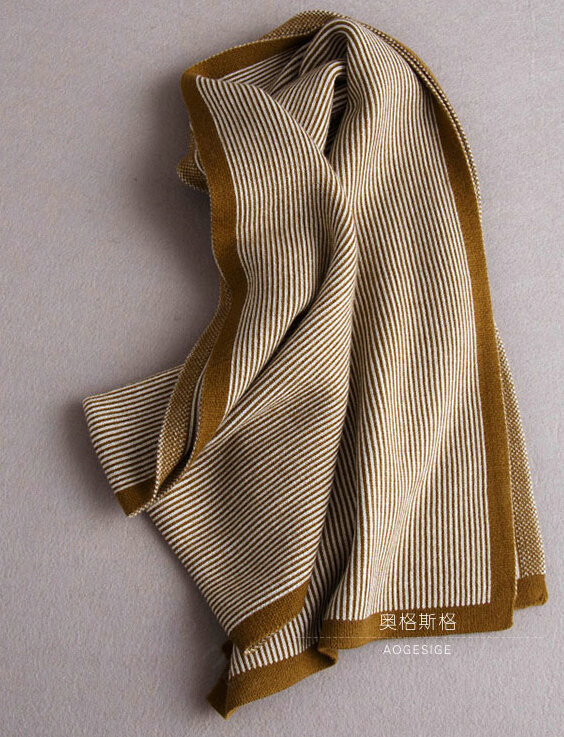 Popular Fringe Scarves Wraps Women Winter Warm Wool Panties 195*30CM - Brown