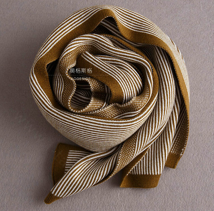 Popular Fringe Scarves Wraps Women Winter Warm Wool Panties 195*30CM - Brown