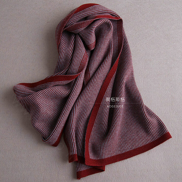 Popular Fringe Scarves Wraps Women Winter Warm Wool Panties 195*30CM - Dark Red