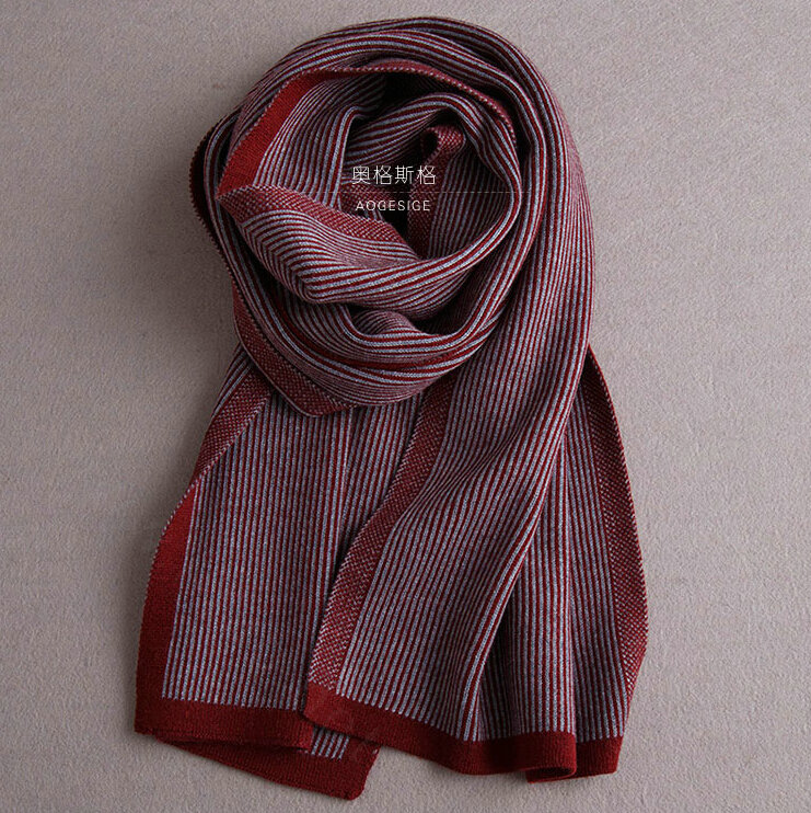 Popular Fringe Scarves Wraps Women Winter Warm Wool Panties 195*30CM - Dark Red