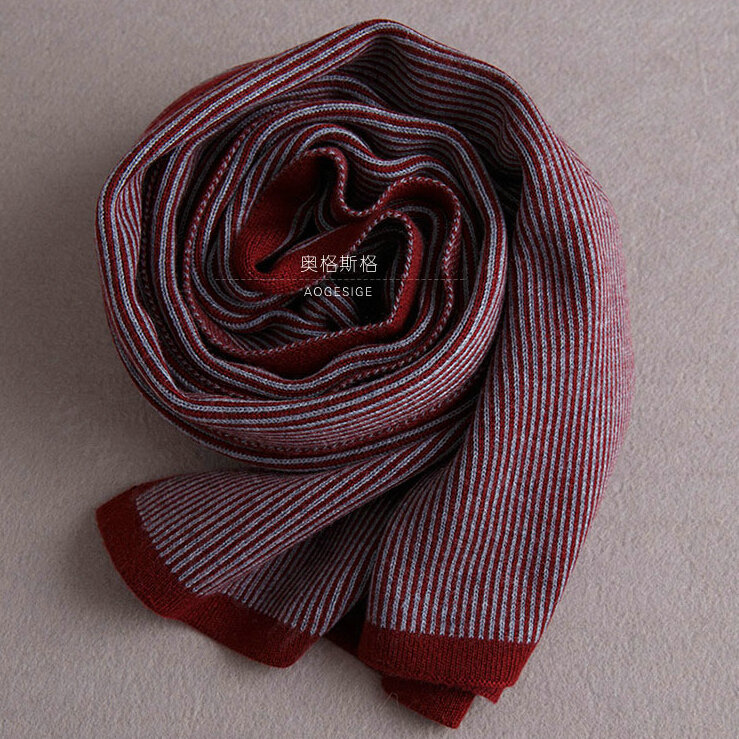 Popular Fringe Scarves Wraps Women Winter Warm Wool Panties 195*30CM - Dark Red