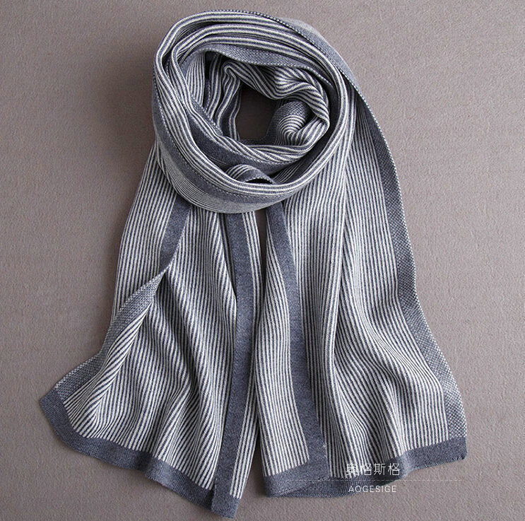 Popular Fringe Scarves Wraps Women Winter Warm Wool Panties 195*30CM - Grey