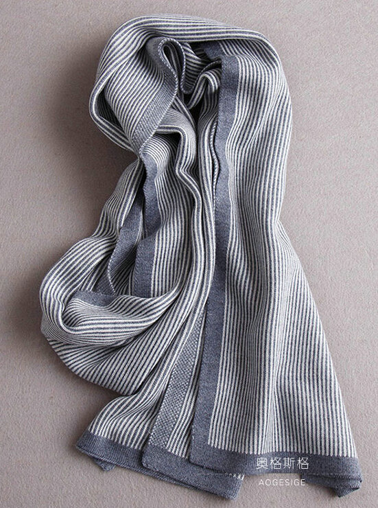 Popular Fringe Scarves Wraps Women Winter Warm Wool Panties 195*30CM - Grey