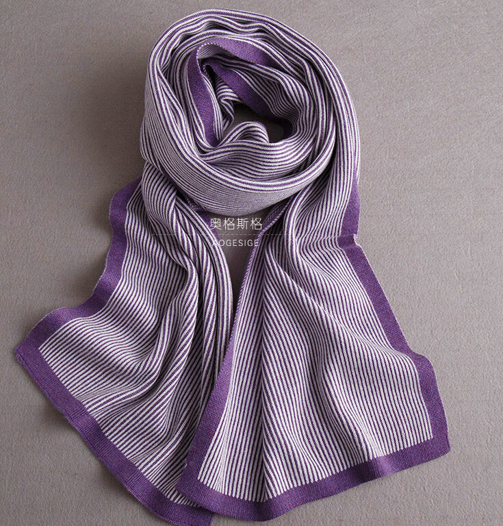 Popular Fringe Scarves Wraps Women Winter Warm Wool Panties 195*30CM - Purple