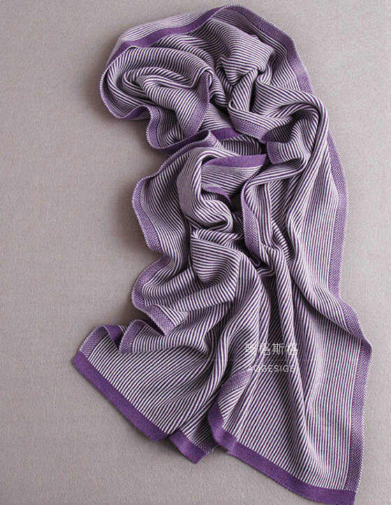 Popular Fringe Scarves Wraps Women Winter Warm Wool Panties 195*30CM - Purple