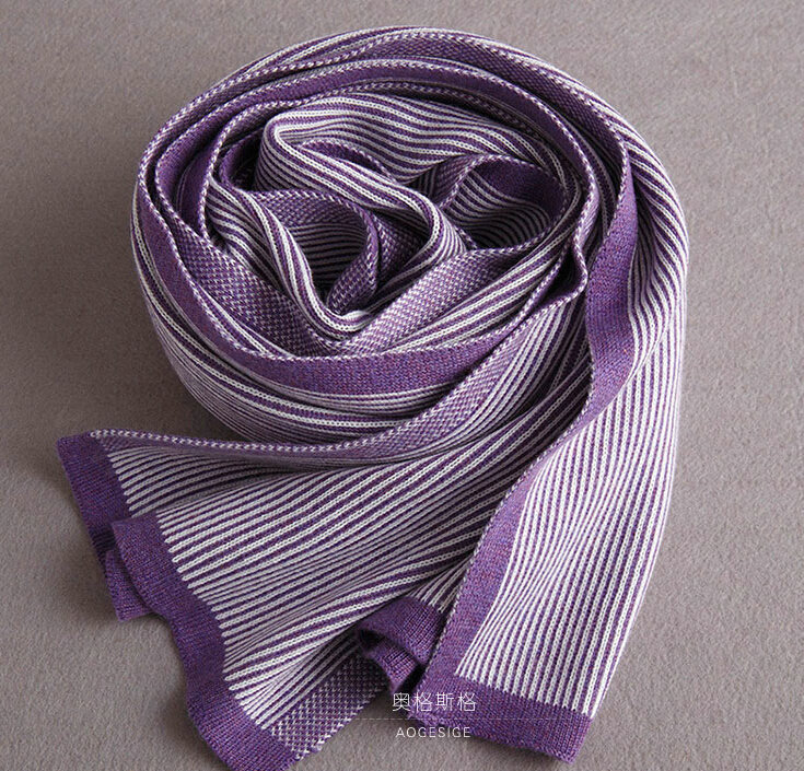 Popular Fringe Scarves Wraps Women Winter Warm Wool Panties 195*30CM - Purple