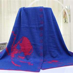 Popular Skull Scarf Shawls Women Winter Warm Wool Panties 180*70CM - Blue