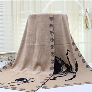 Popular Skull Scarf Shawls Women Winter Warm Wool Panties 180*70CM - Kahki