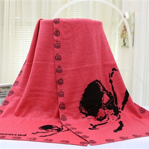 Popular Skull Scarf Shawls Women Winter Warm Wool Panties 180*70CM - Watermelon Red