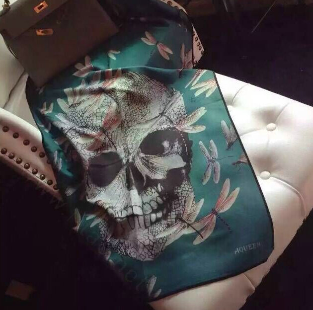 Popular Skull Scarves Wrap Women Winter Warm Cashmere Panties 190*70CM - Dark Green