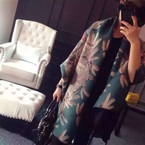 Popular Skull Scarves Wrap Women Winter Warm Cashmere Panties 190*70CM - Dark Green
