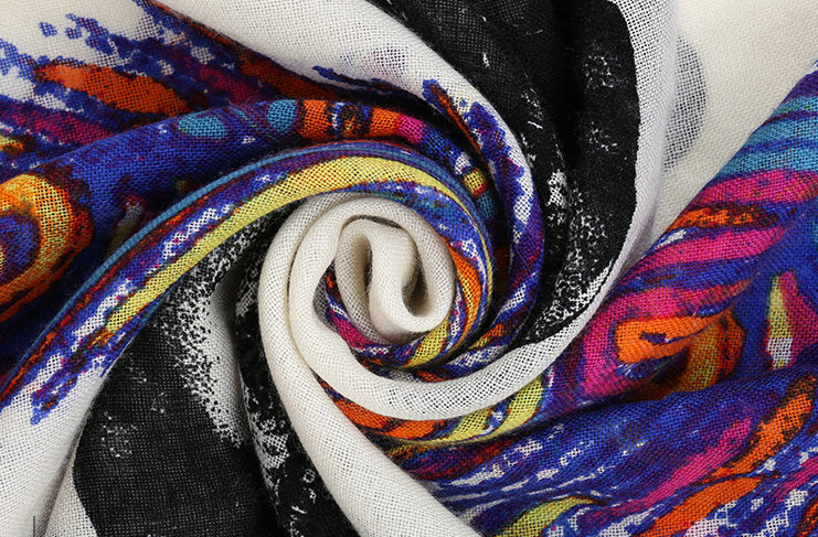 Popular Skull Scarves Wraps Women Winter Warm Wool Panties 185*65CM - Red