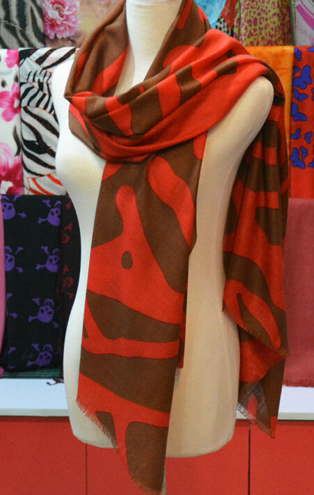 Popular Zebra Print Scarf Shawls Women Winter Warm Wool Panties 180*70CM - Orange