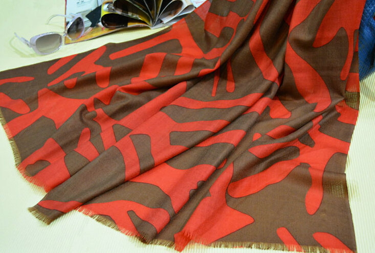 Popular Zebra Print Scarf Shawls Women Winter Warm Wool Panties 180*70CM - Orange