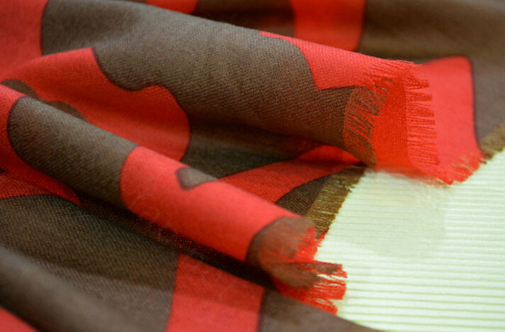 Popular Zebra Print Scarf Shawls Women Winter Warm Wool Panties 180*70CM - Orange