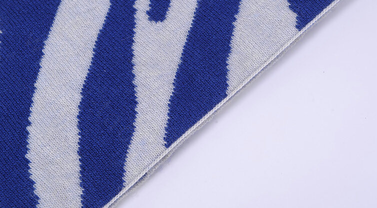 Popular Zebra Print Scarves Wraps Women Winter Warm Wool Panties 218*41CM - Blue