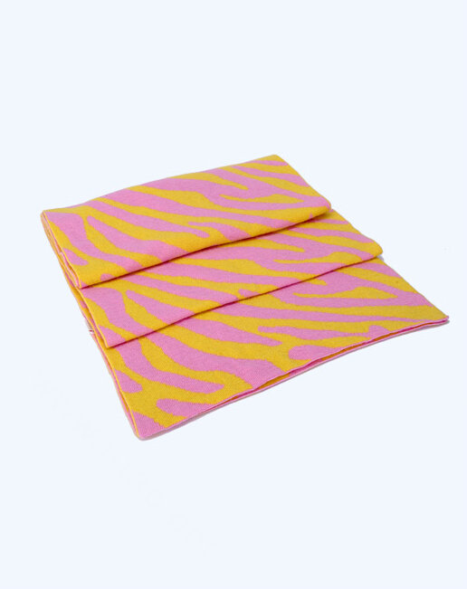 Popular Zebra Print Scarves Wraps Women Winter Warm Wool Panties 218*41CM - Pink