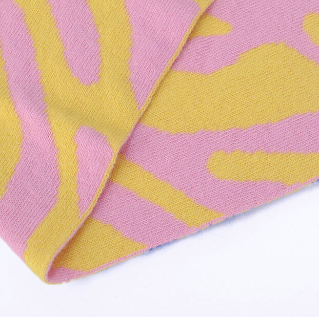 Popular Zebra Print Scarves Wraps Women Winter Warm Wool Panties 218*41CM - Pink