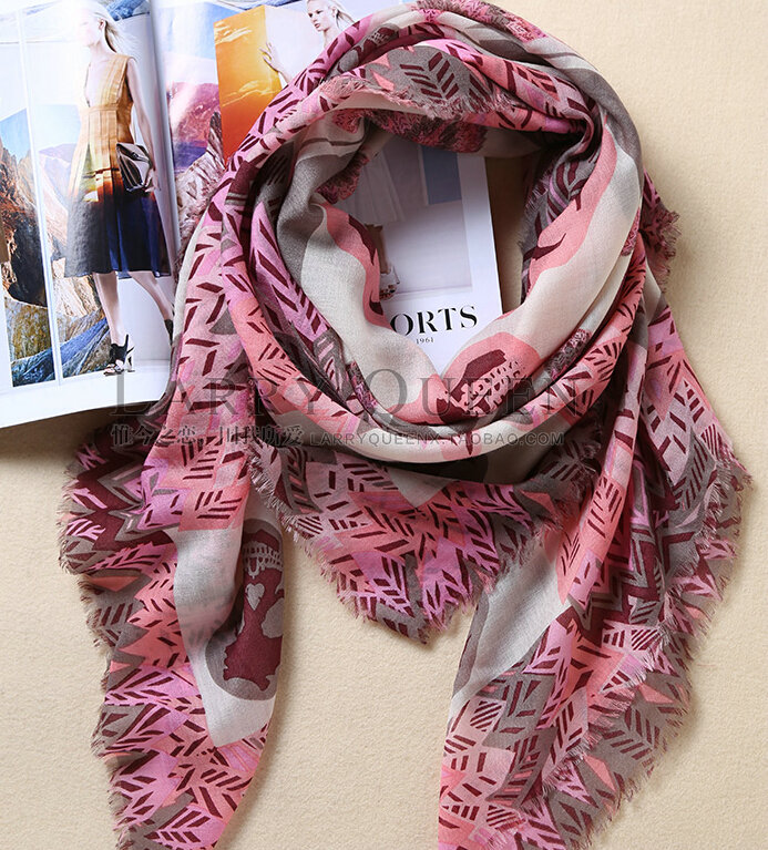 Pretty Cute Skull Scarves Wrap Women Winter Warm Cashmere 140*140CM - Pink