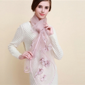 Pretty Floral Lace Scarf Shawls Women Winter Warm Silk Panties 180*70CM - Purple