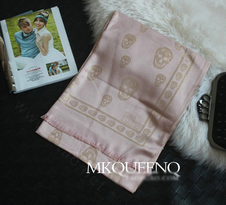 Pretty Skull Scarves Wrap Women Winter Warm Cashmere Panties 180*65CM - Pink