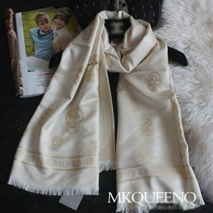 Pretty Skull Scarves Wrap Women Winter Warm Cashmere Panties 180*65CM - White