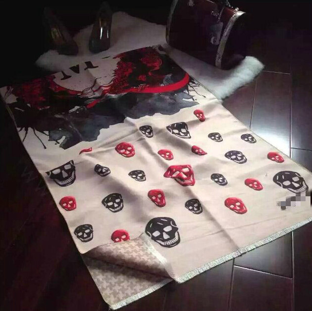 Pretty Skull Scarves Wrap Women Winter Warm Cashmere Panties 185*65CM - Beige