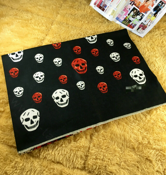 Pretty Skull Scarves Wrap Women Winter Warm Cashmere Panties 185*65CM - Black