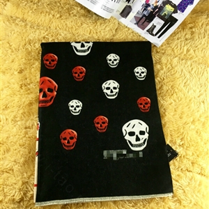 Pretty Skull Scarves Wrap Women Winter Warm Cashmere Panties 185*65CM - Black