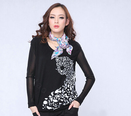 Pretty Skull Sheer Scarf Shawls Women Winter Warm Silk Panties 190*135CM - Colorful