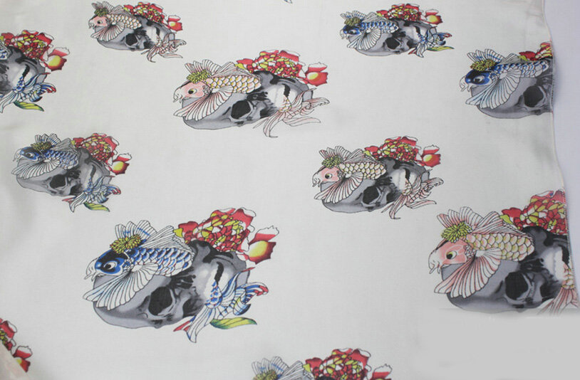 Pretty Skull Sheer Scarf Shawls Women Winter Warm Silk Panties 200*65CM - White