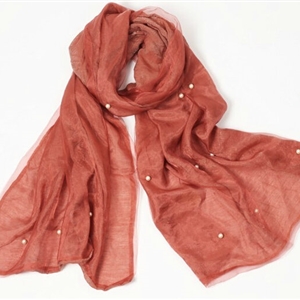 Unique Beaded Scarves Wrap Women Winter Warm Possible Yarn Panties 195*63CM - Orange