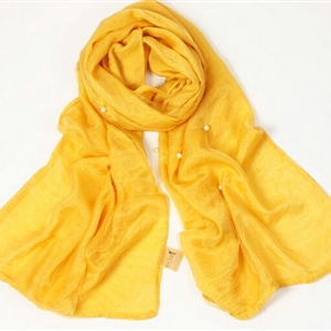 Unique Beaded Scarves Wrap Women Winter Warm Possible Yarn Panties 195*63CM - Yellow