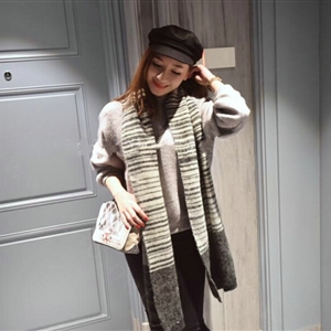 Unique Fringe Scarves Wrap Women Winter Warm Cashmere Panties 195*35CM - Black