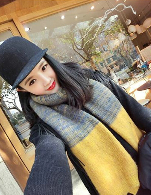 Unique Fringe Scarves Wrap Women Winter Warm Cashmere Panties 195*35CM - Yellow