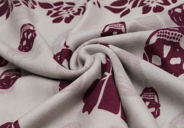 Unique Skull Scarf Shawls Women Winter Warm Wool Panties 200*70CM - Grey