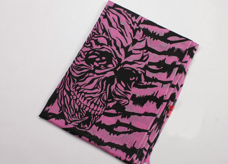 Unique Skull Scarves Wraps Women Winter Warm Wool Panties 200*70CM - Purple