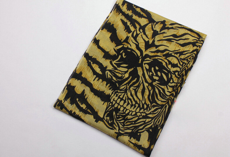 Unique Skull Scarves Wraps Women Winter Warm Wool Panties 200*70CM - Yellow