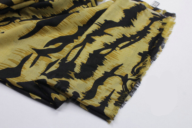 Unique Skull Scarves Wraps Women Winter Warm Wool Panties 200*70CM - Yellow